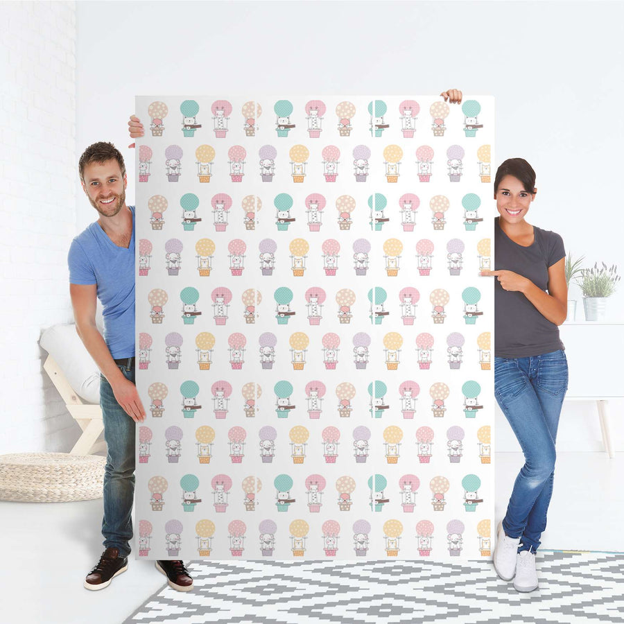 Folie für Möbel Flying Animals - IKEA Pax Schrank 201 cm Höhe - 3 Türen - Folie