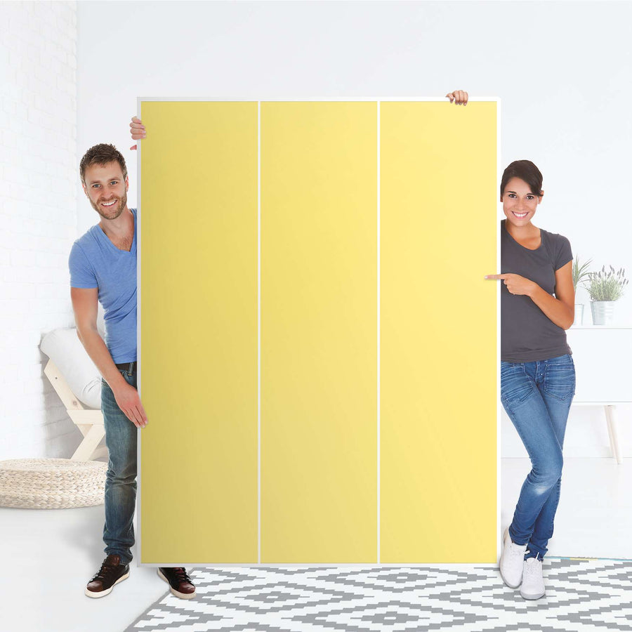 Folie für Möbel Gelb Light - IKEA Pax Schrank 201 cm Höhe - 3 Türen - Folie