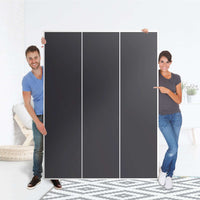 Folie für Möbel Grau Dark - IKEA Pax Schrank 201 cm Höhe - 3 Türen - Folie