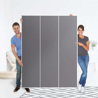 Folie für Möbel Grau Light - IKEA Pax Schrank 201 cm Höhe - 3 Türen - Folie