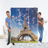 Folie für Möbel La Tour Eiffel - IKEA Pax Schrank 201 cm Höhe - 3 Türen - Folie