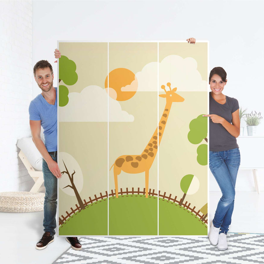 Folie für Möbel Mountain Giraffe - IKEA Pax Schrank 201 cm Höhe - 3 Türen - Folie