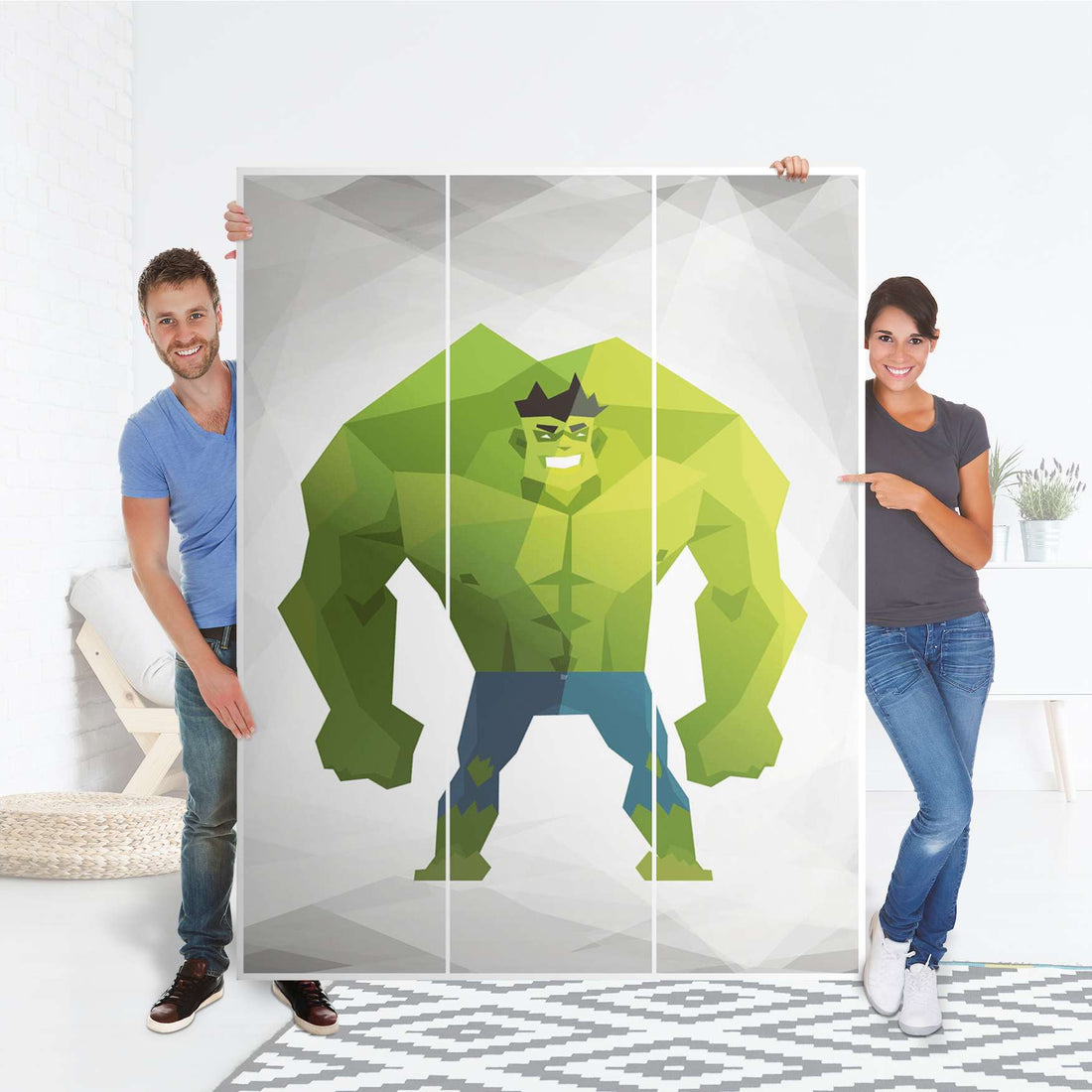 Folie für Möbel Mr. Green - IKEA Pax Schrank 201 cm Höhe - 3 Türen - Folie