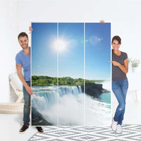 Folie für Möbel Niagara Falls - IKEA Pax Schrank 201 cm Höhe - 3 Türen - Folie