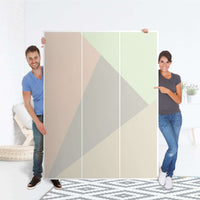 Folie für Möbel Pastell Geometrik - IKEA Pax Schrank 201 cm Höhe - 3 Türen - Folie
