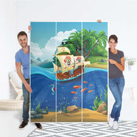Folie für Möbel Pirates - IKEA Pax Schrank 201 cm Höhe - 3 Türen - Folie