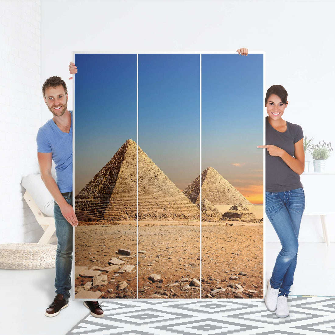 Folie für Möbel Pyramids - IKEA Pax Schrank 201 cm Höhe - 3 Türen - Folie