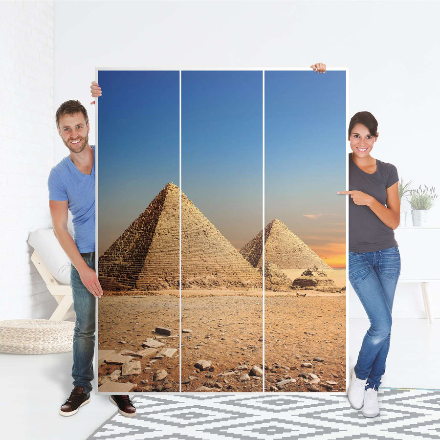 Folie für Möbel Pyramids - IKEA Pax Schrank 201 cm Höhe - 3 Türen - Folie