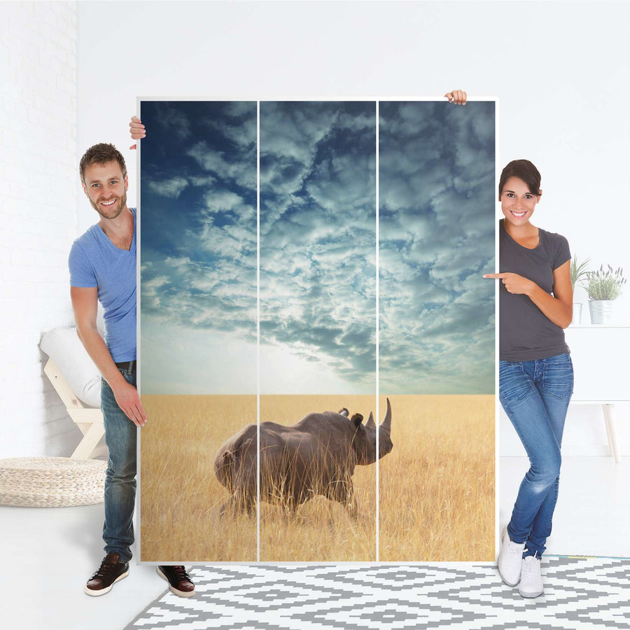 Folie für Möbel Rhino - IKEA Pax Schrank 201 cm Höhe - 3 Türen - Folie
