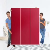 Folie für Möbel Rot Dark - IKEA Pax Schrank 201 cm Höhe - 3 Türen - Folie