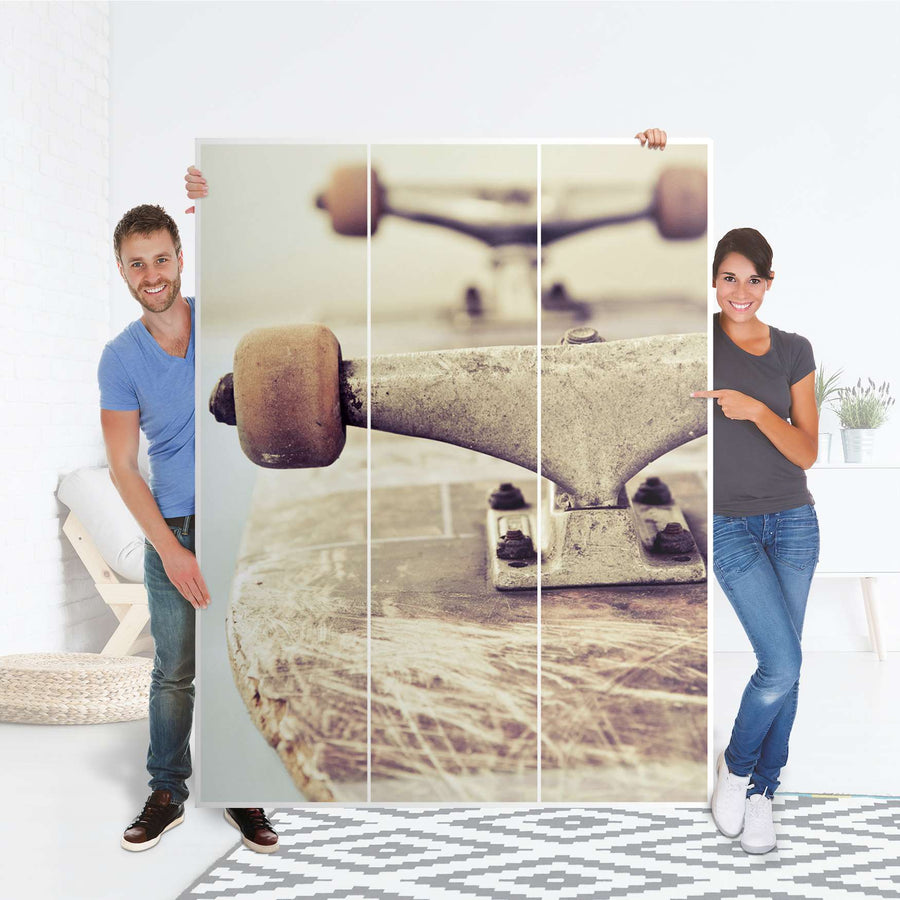 Folie für Möbel Skateboard - IKEA Pax Schrank 201 cm Höhe - 3 Türen - Folie