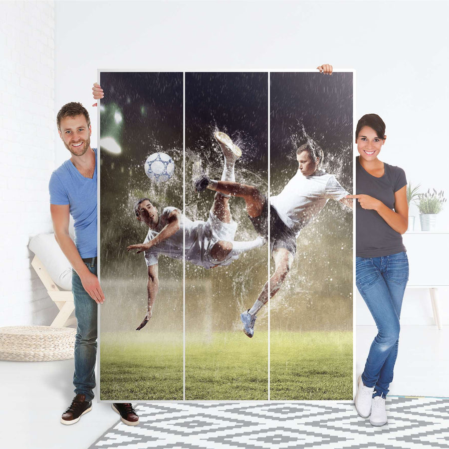 Folie für Möbel Soccer - IKEA Pax Schrank 201 cm Höhe - 3 Türen - Folie
