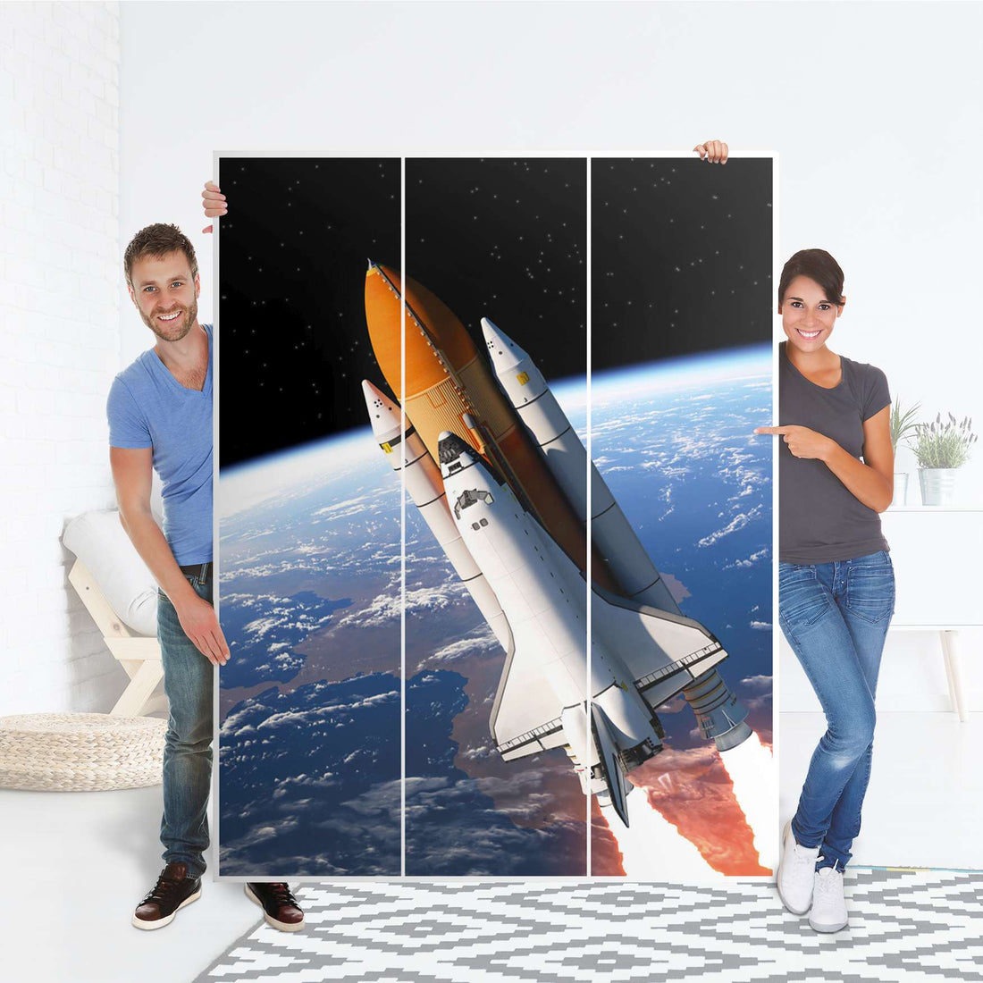Folie für Möbel Space Traveller - IKEA Pax Schrank 201 cm Höhe - 3 Türen - Folie