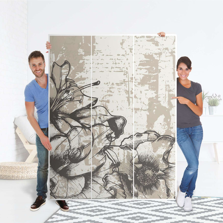 Folie für Möbel Styleful Vintage 1 - IKEA Pax Schrank 201 cm Höhe - 3 Türen - Folie