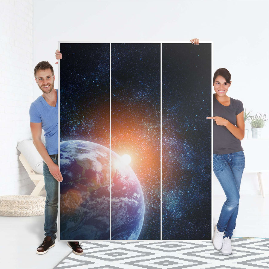 Folie für Möbel Sunrise - IKEA Pax Schrank 201 cm Höhe - 3 Türen - Folie