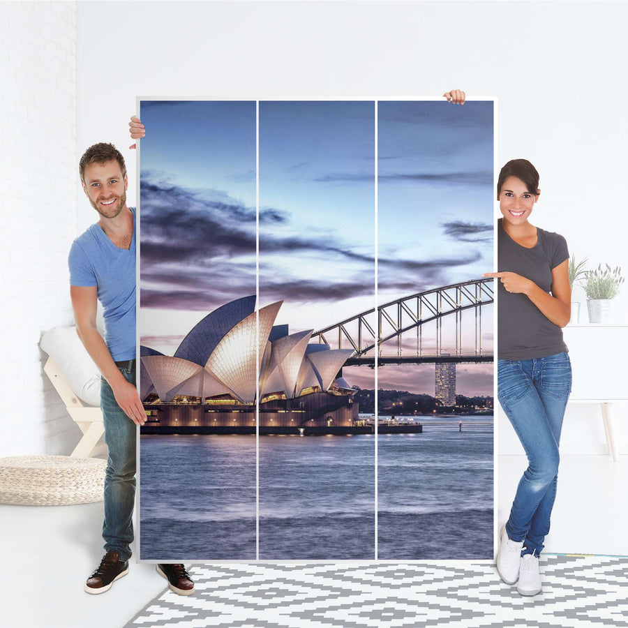 Folie für Möbel Sydney - IKEA Pax Schrank 201 cm Höhe - 3 Türen - Folie