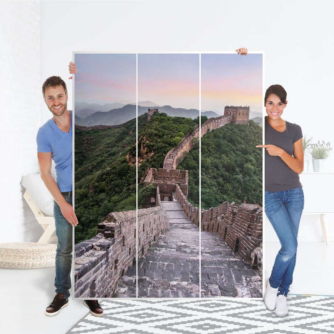 Folie für Möbel The Great Wall - IKEA Pax Schrank 201 cm Höhe - 3 Türen - Folie