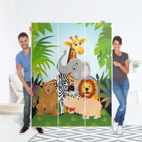 Folie für Möbel Wild Animals - IKEA Pax Schrank 201 cm Höhe - 3 Türen - Folie