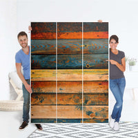 Folie für Möbel Wooden - IKEA Pax Schrank 201 cm Höhe - 3 Türen - Folie