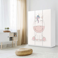Folie für Möbel Baby Unicorn - IKEA Pax Schrank 201 cm Höhe - 3 Türen - Kinderzimmer