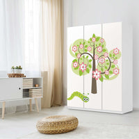 Folie für Möbel Blooming Tree - IKEA Pax Schrank 201 cm Höhe - 3 Türen - Kinderzimmer