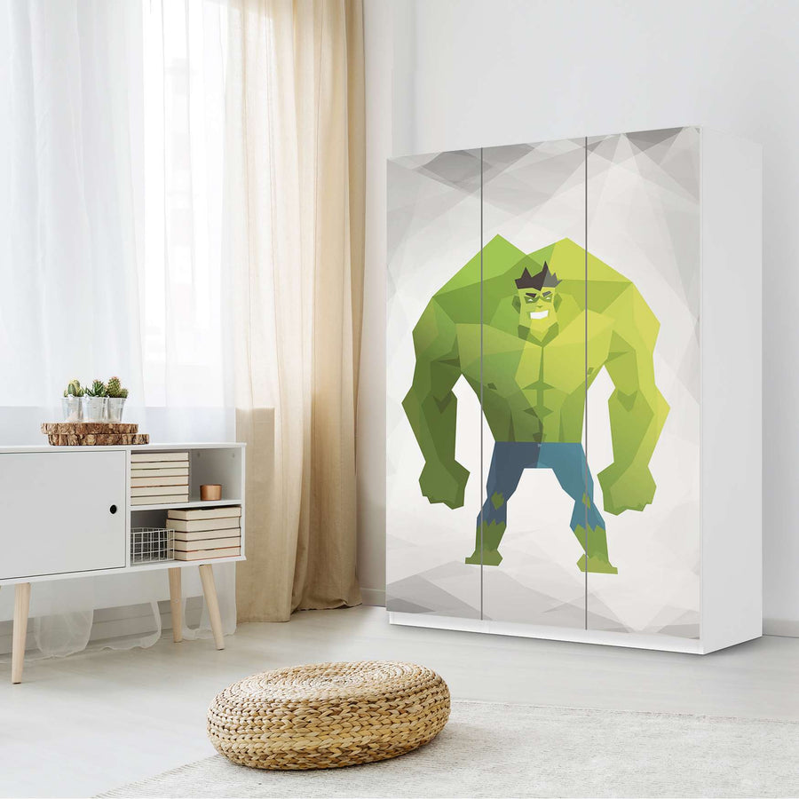 Folie für Möbel Mr. Green - IKEA Pax Schrank 201 cm Höhe - 3 Türen - Kinderzimmer