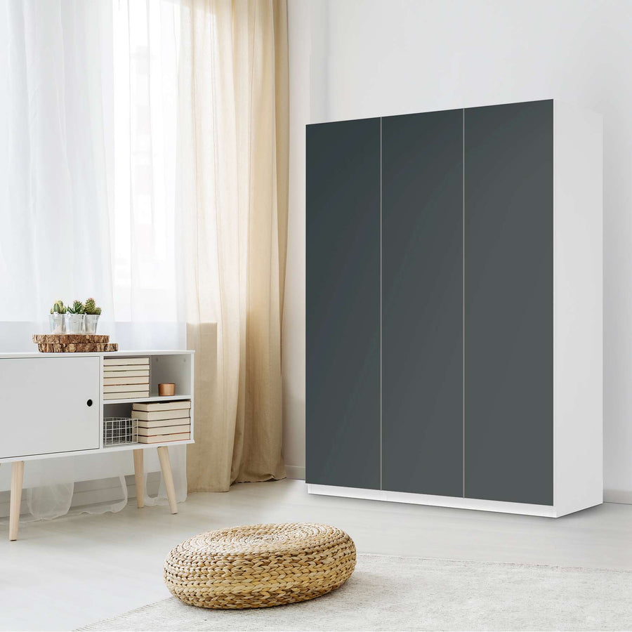 Folie für Möbel Blaugrau Dark - IKEA Pax Schrank 201 cm Höhe - 3 Türen - Schlafzimmer