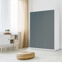 Folie für Möbel Blaugrau Light - IKEA Pax Schrank 201 cm Höhe - 3 Türen - Schlafzimmer