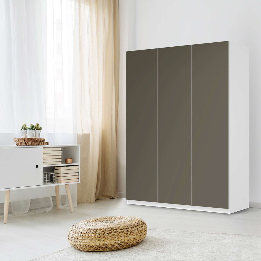 Folie für Möbel Braungrau Dark - IKEA Pax Schrank 201 cm Höhe - 3 Türen - Schlafzimmer