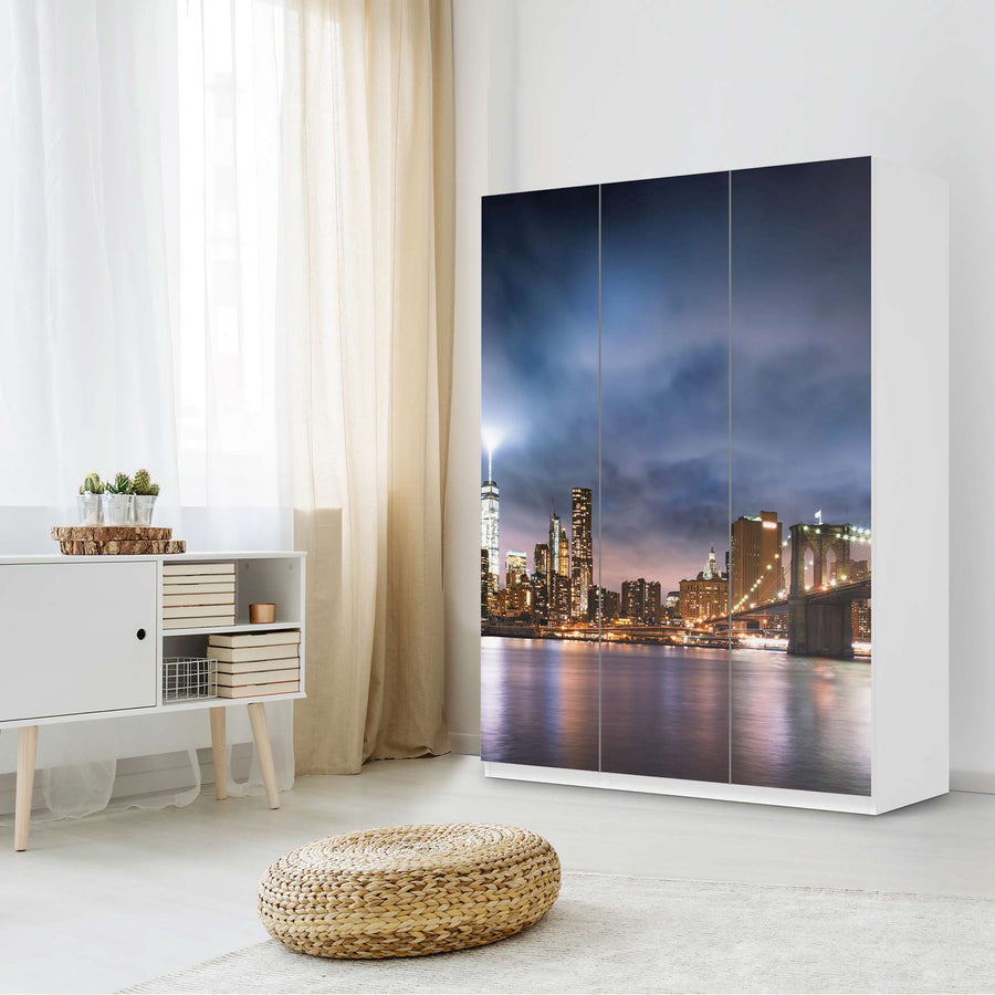 Folie für Möbel Brooklyn Bridge - IKEA Pax Schrank 201 cm Höhe - 3 Türen - Schlafzimmer