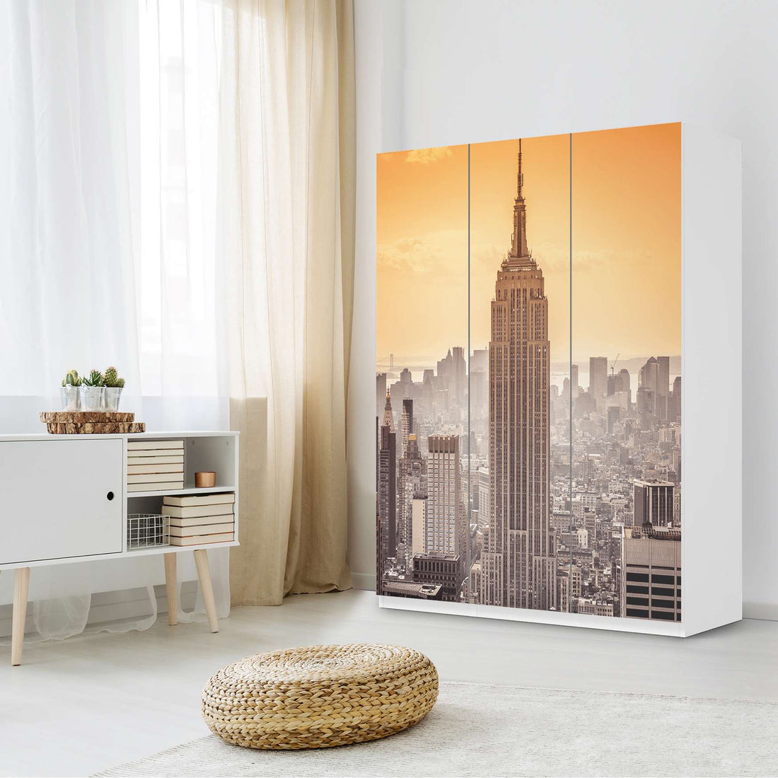 Folie für Möbel Empire State Building - IKEA Pax Schrank 201 cm Höhe - 3 Türen - Schlafzimmer