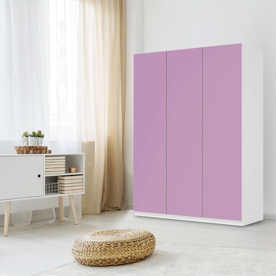 Folie für Möbel Flieder Light - IKEA Pax Schrank 201 cm Höhe - 3 Türen - Schlafzimmer