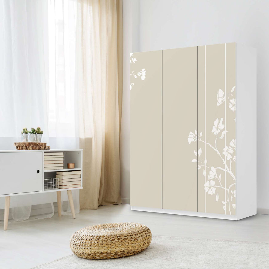 Folie für Möbel Florals Plain 3 - IKEA Pax Schrank 201 cm Höhe - 3 Türen - Schlafzimmer