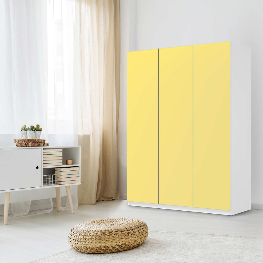 Folie für Möbel Gelb Light - IKEA Pax Schrank 201 cm Höhe - 3 Türen - Schlafzimmer