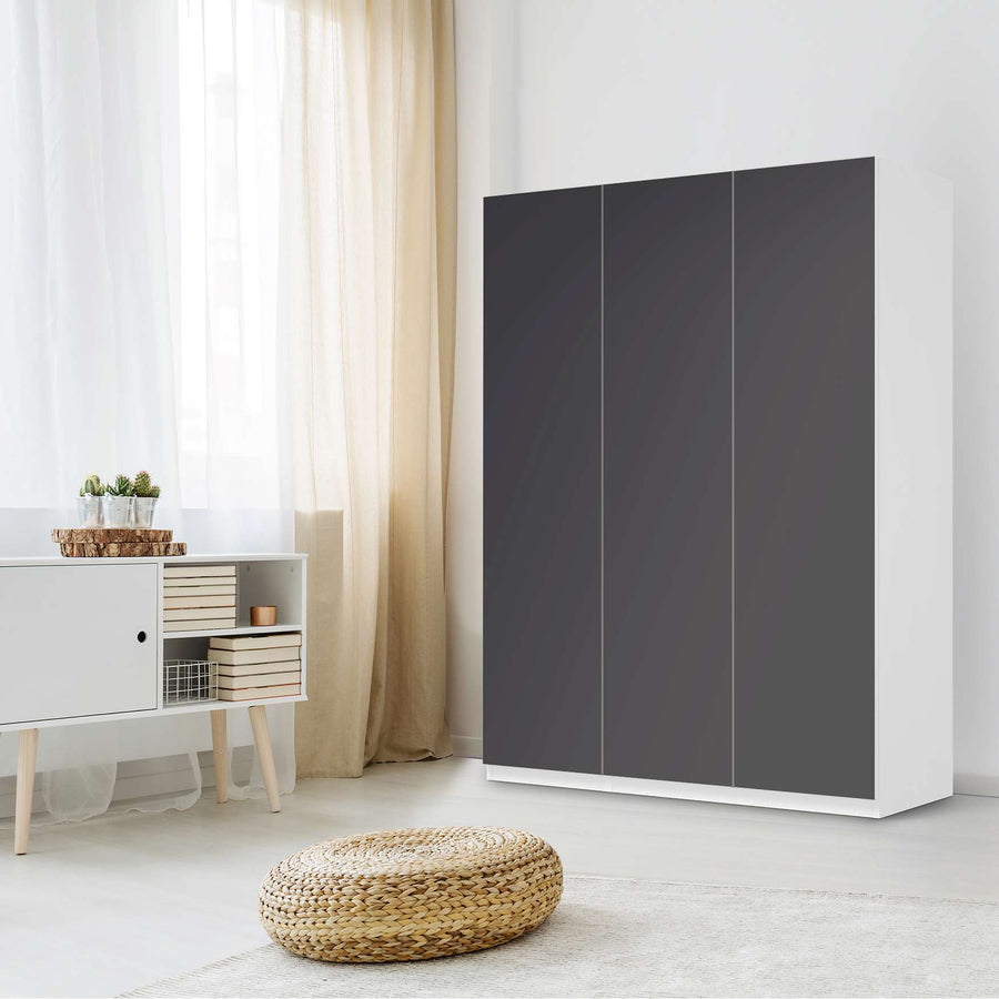 Folie für Möbel Grau Dark - IKEA Pax Schrank 201 cm Höhe - 3 Türen - Schlafzimmer