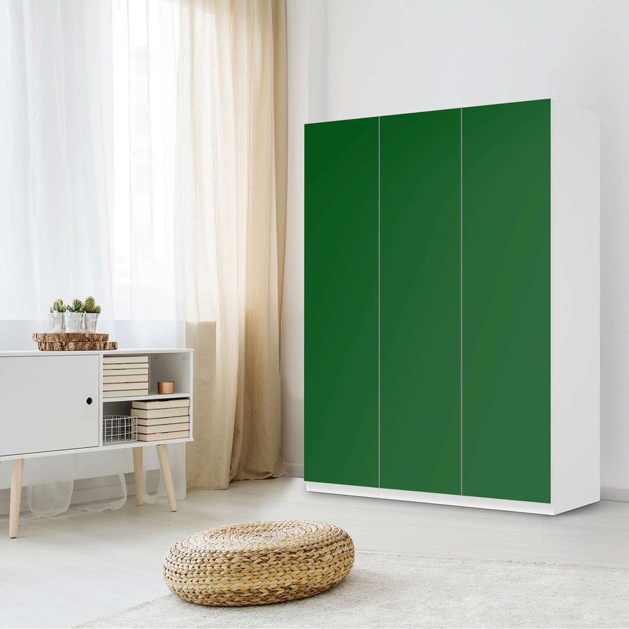 Folie für Möbel Grün Dark - IKEA Pax Schrank 201 cm Höhe - 3 Türen - Schlafzimmer