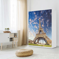 Folie für Möbel La Tour Eiffel - IKEA Pax Schrank 201 cm Höhe - 3 Türen - Schlafzimmer