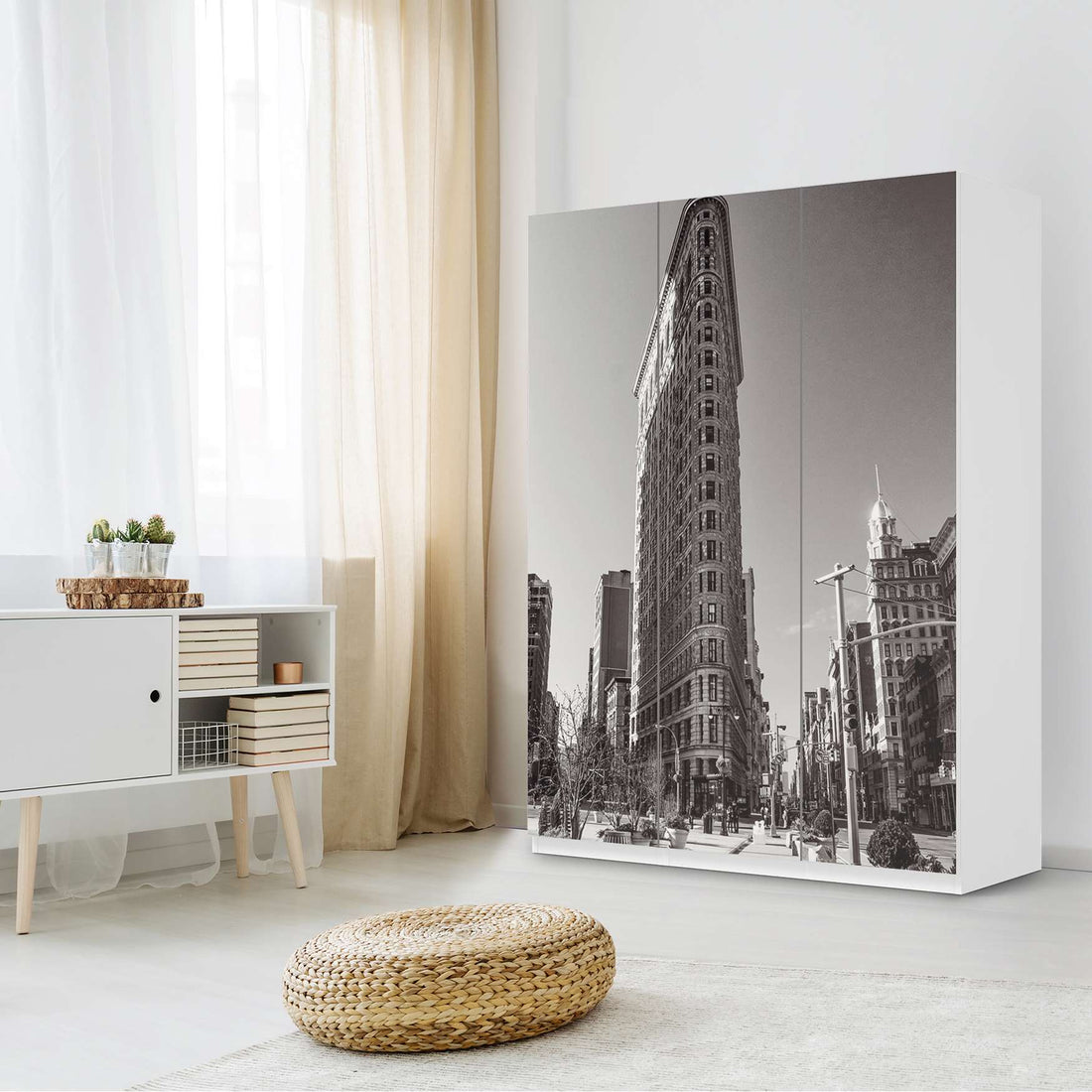 Folie für Möbel Manhattan - IKEA Pax Schrank 201 cm Höhe - 3 Türen - Schlafzimmer