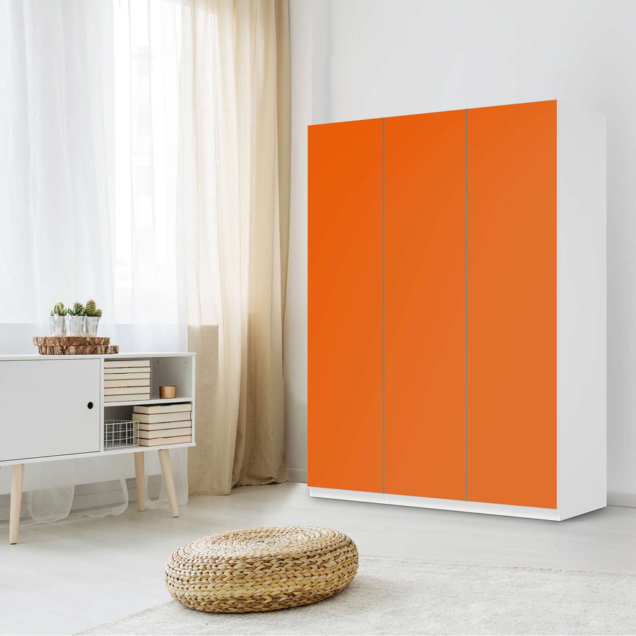Folie für Möbel Orange Dark - IKEA Pax Schrank 201 cm Höhe - 3 Türen - Schlafzimmer