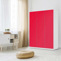 Folie für Möbel Rot Light - IKEA Pax Schrank 201 cm Höhe - 3 Türen - Schlafzimmer