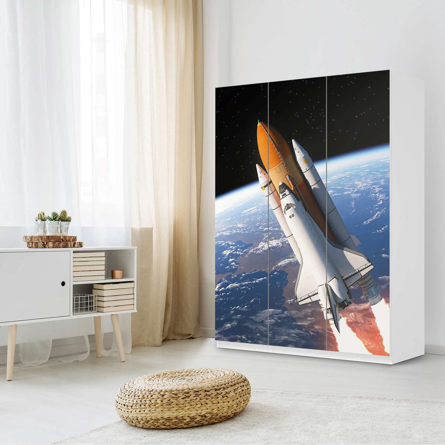 Folie für Möbel Space Traveller - IKEA Pax Schrank 201 cm Höhe - 3 Türen - Schlafzimmer