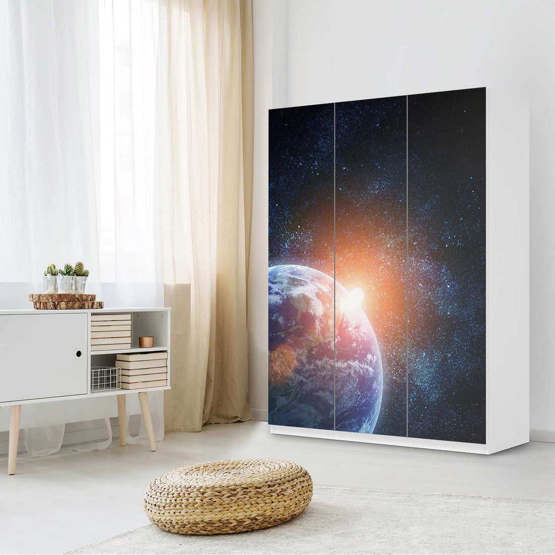 Folie für Möbel Sunrise - IKEA Pax Schrank 201 cm Höhe - 3 Türen - Schlafzimmer