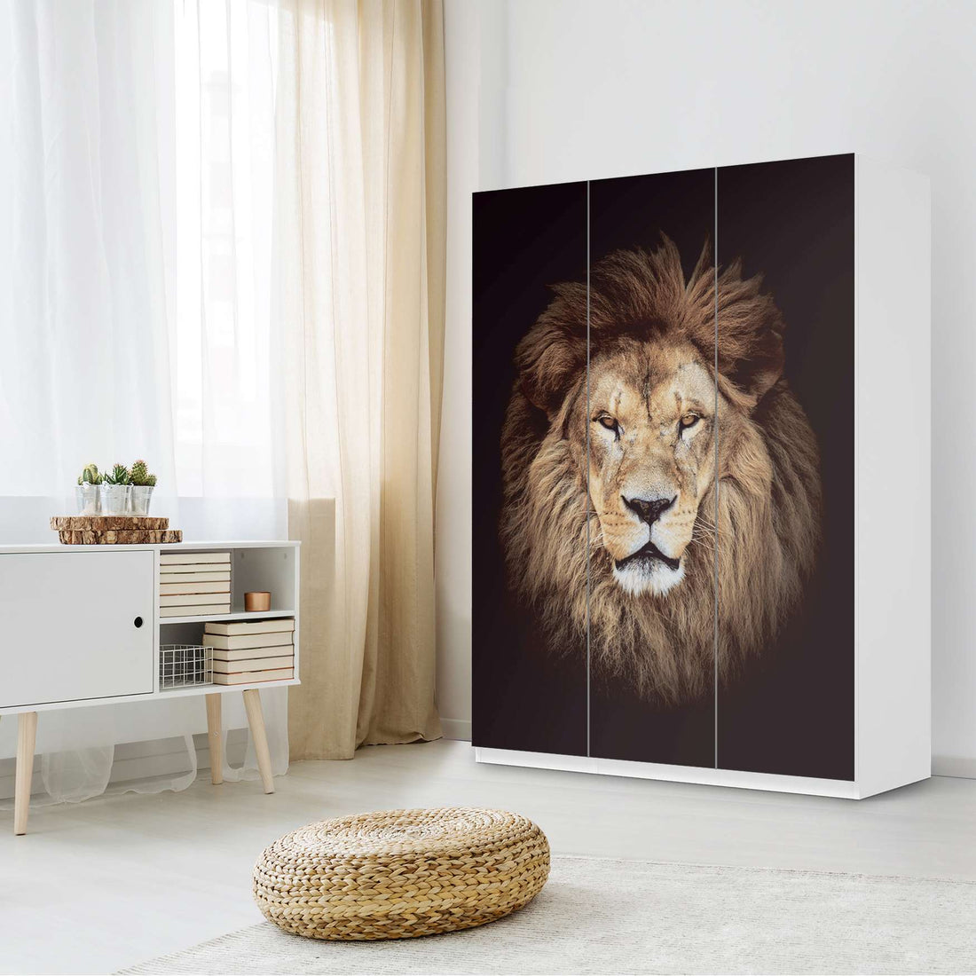 Folie für Möbel Wild Eyes - IKEA Pax Schrank 201 cm Höhe - 3 Türen - Schlafzimmer