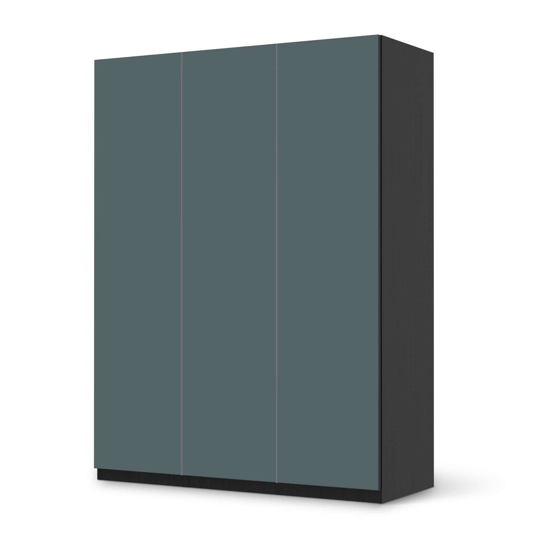 Folie für Möbel Blaugrau Light - IKEA Pax Schrank 201 cm Höhe - 3 Türen - schwarz