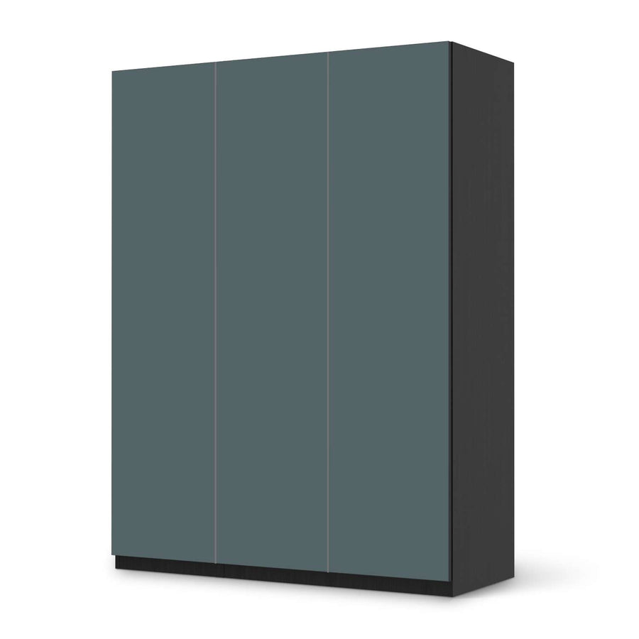 Folie für Möbel Blaugrau Light - IKEA Pax Schrank 201 cm Höhe - 3 Türen - schwarz