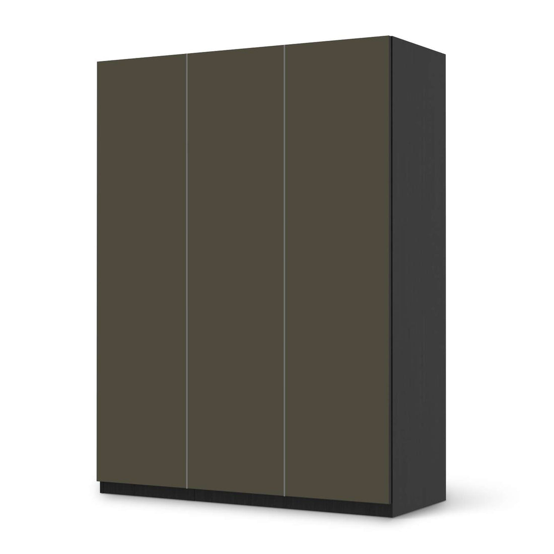 Folie für Möbel Braungrau Dark - IKEA Pax Schrank 201 cm Höhe - 3 Türen - schwarz