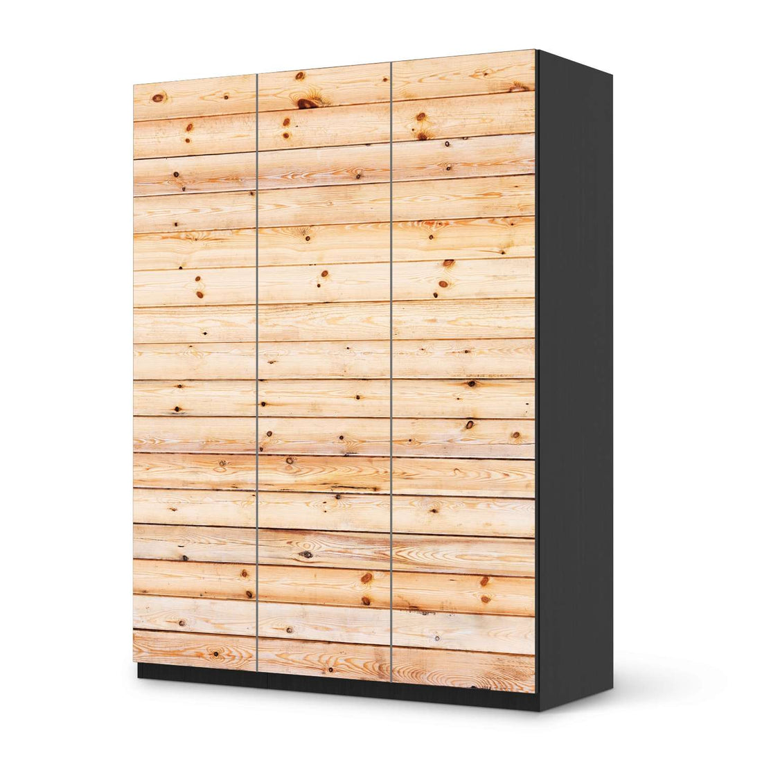 Folie für Möbel Bright Planks - IKEA Pax Schrank 201 cm Höhe - 3 Türen - schwarz