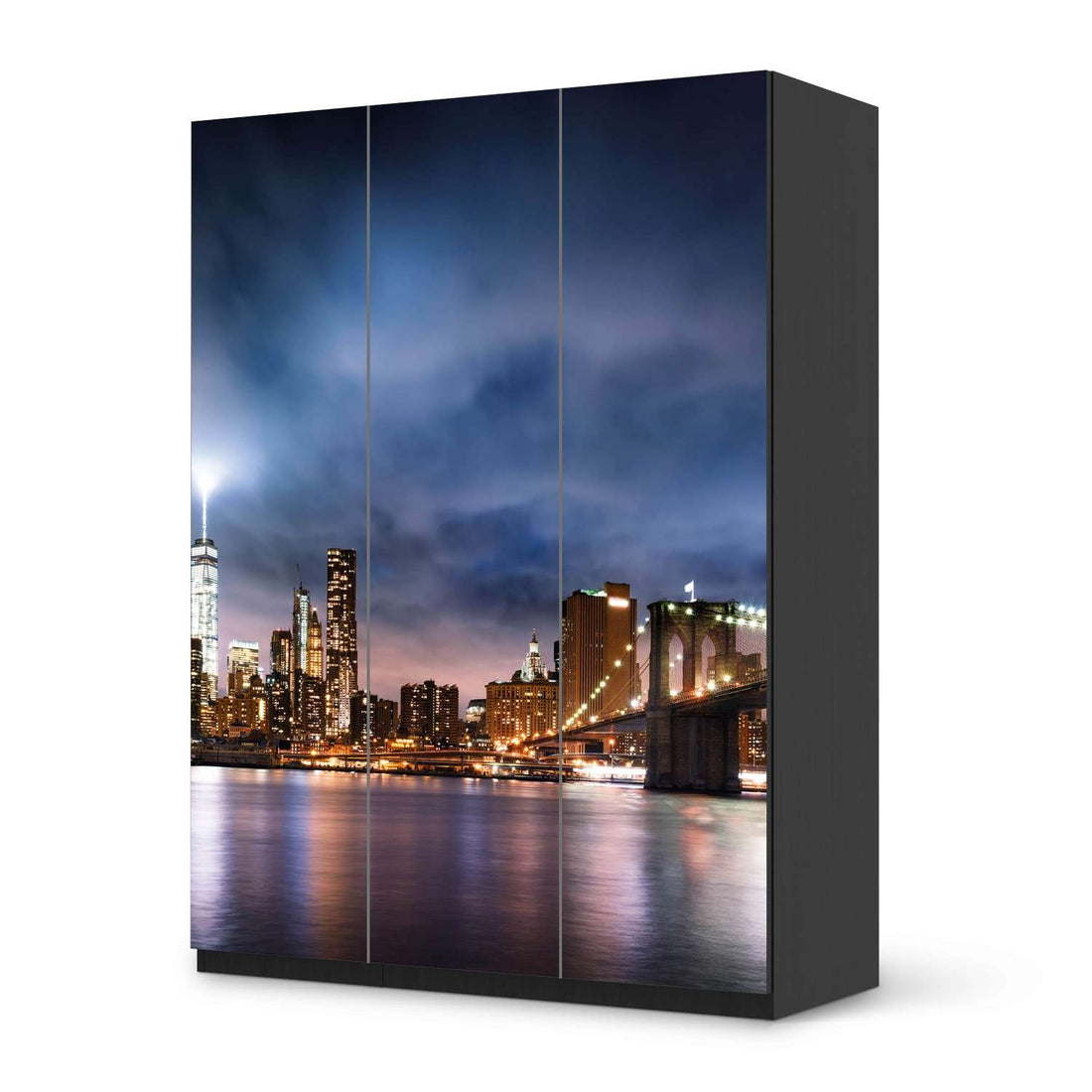 Folie für Möbel Brooklyn Bridge - IKEA Pax Schrank 201 cm Höhe - 3 Türen - schwarz