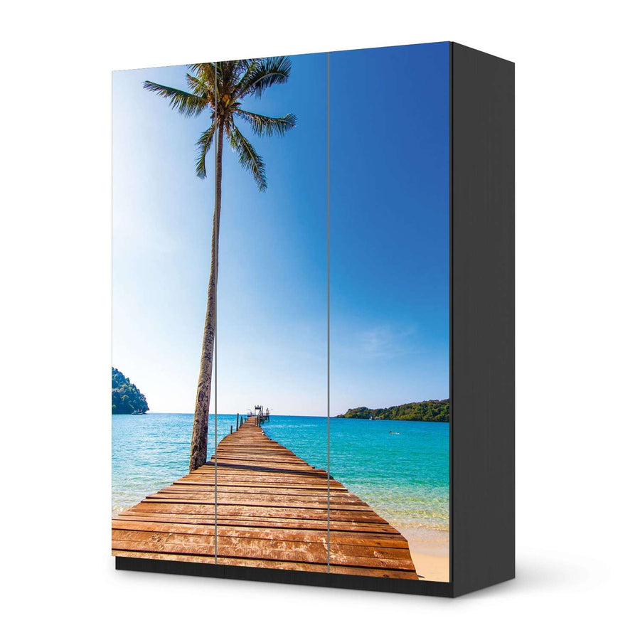 Folie für Möbel Caribbean - IKEA Pax Schrank 201 cm Höhe - 3 Türen - schwarz