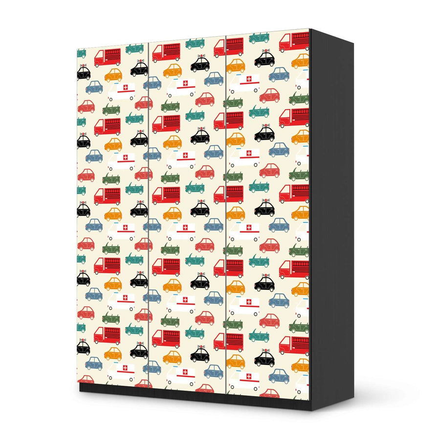 Folie für Möbel Cars - IKEA Pax Schrank 201 cm Höhe - 3 Türen - schwarz